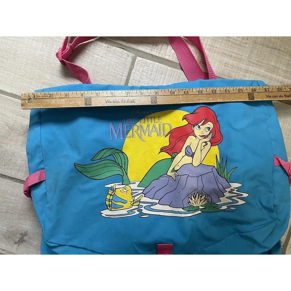 Vtg Disney Little Mermaid Purse Messenger Book Bag Ariel Sebastian Overnight Bag
